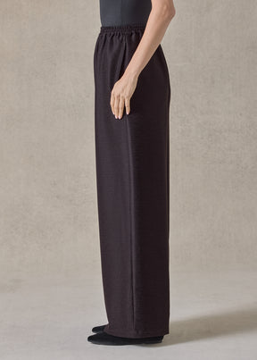 midweight silk plissé flared trouser (espresso)