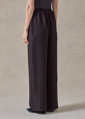 midweight silk plissé flared trouser (espresso)
