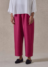 midweight silk plissé japanese trouser (magenta)