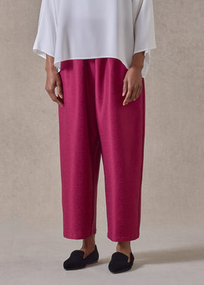midweight silk plissé japanese trouser (magenta)