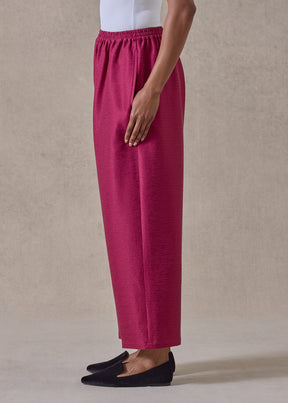 midweight silk plissé japanese trouser (magenta)