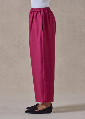 midweight silk plissé japanese trouser (magenta)