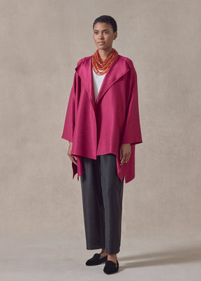 midweight silk plissé dps jacket coat - mid plus (magenta)