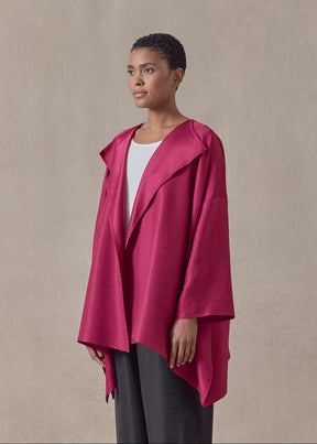 midweight silk plissé dps jacket coat - mid plus (magenta)