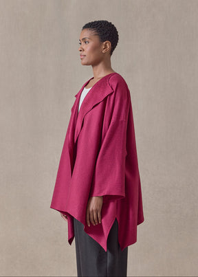 midweight silk plissé dps jacket coat - mid plus (magenta)