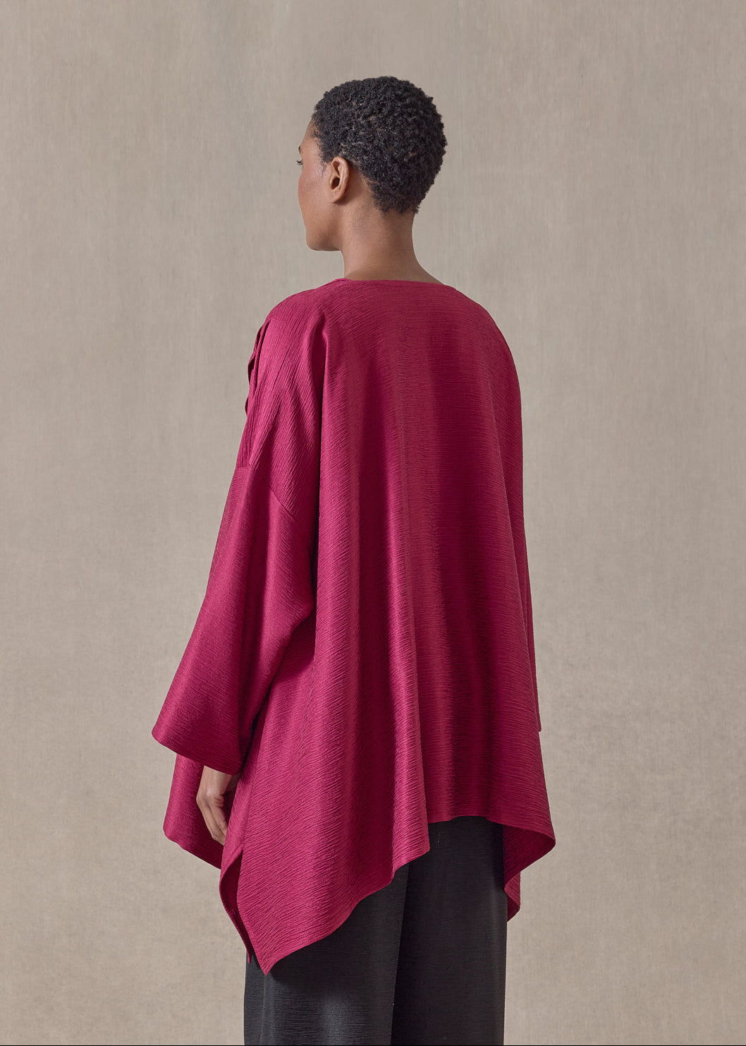 midweight silk plissé dps jacket coat - mid plus (magenta)