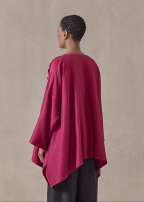 midweight silk plissé dps jacket coat - mid plus (magenta)