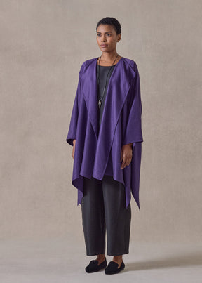 midweight silk plissé dps jacket coat - long plus (tincture)