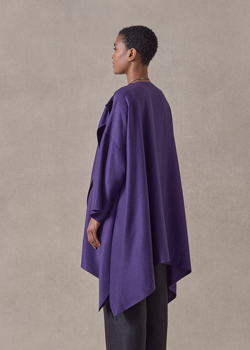 midweight silk plissé dps jacket coat - long plus (tincture)