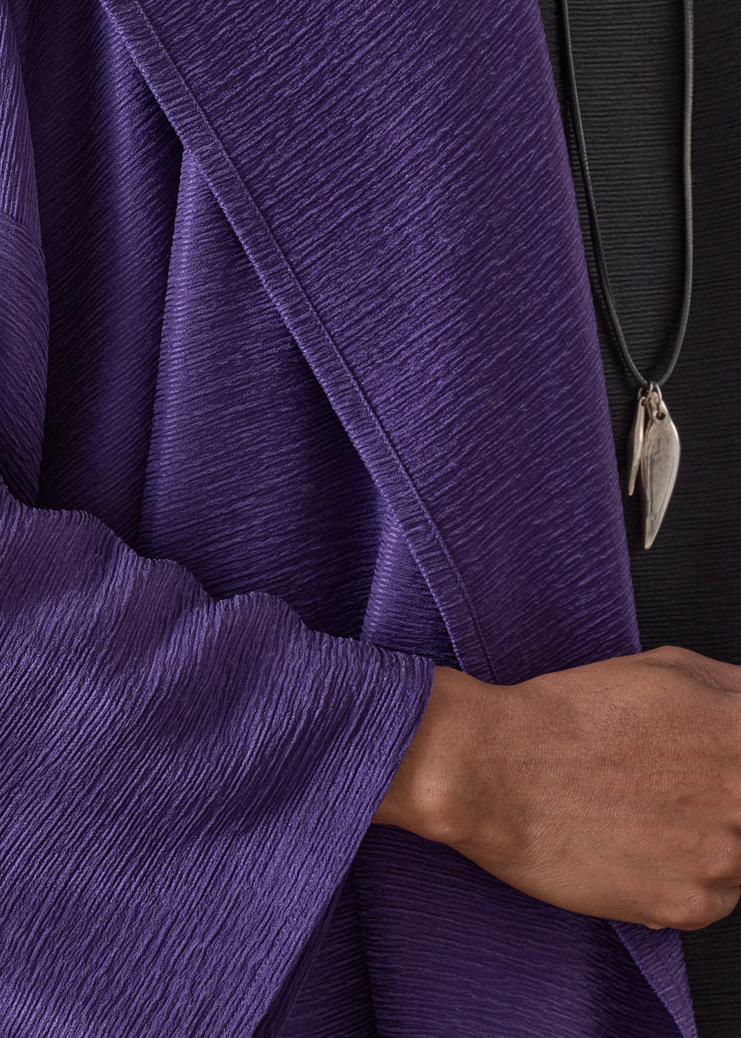 midweight silk plissé dps jacket coat - long plus (tincture)