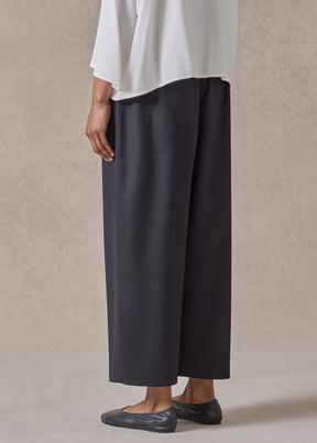 wool flannel japanese trouser (black)
