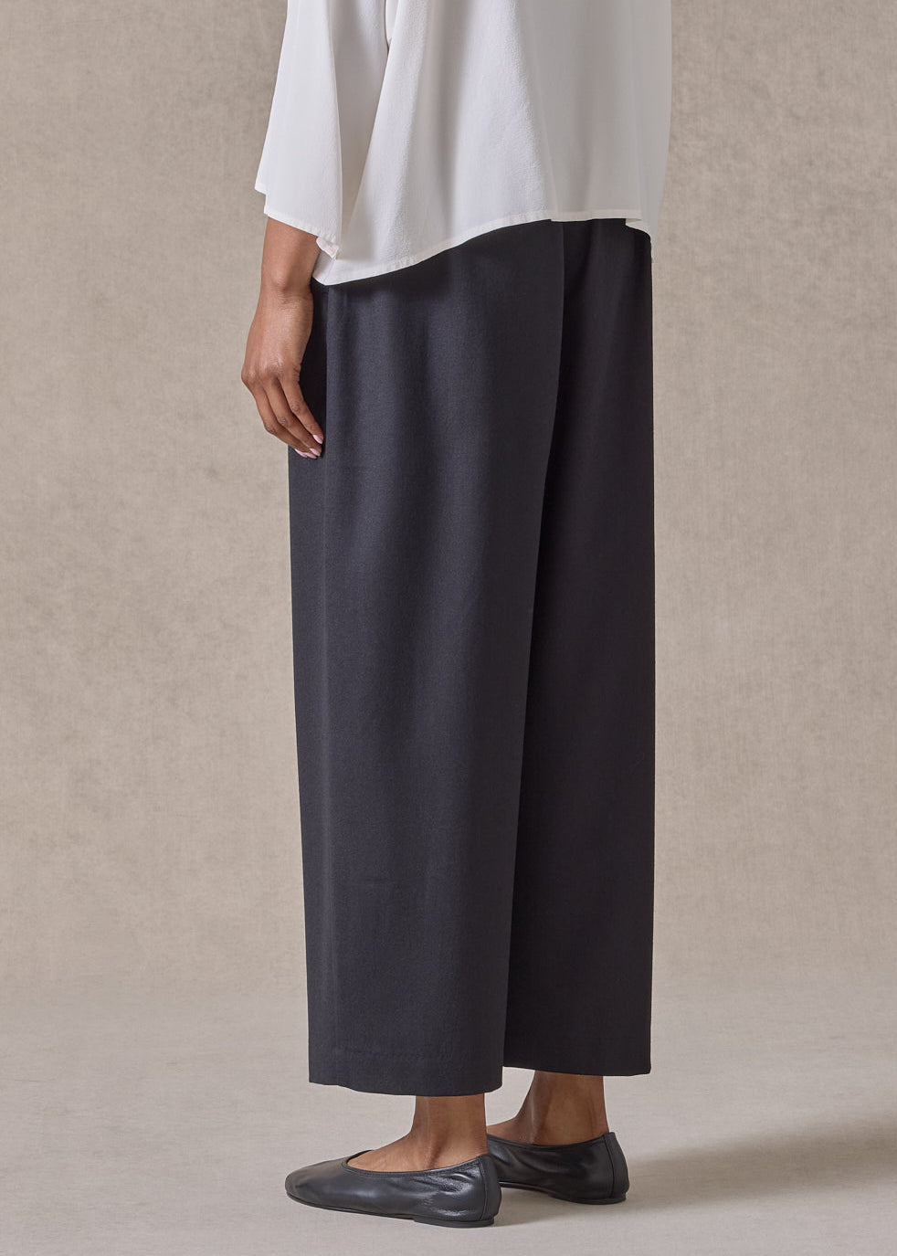 wool flannel japanese trouser (black)