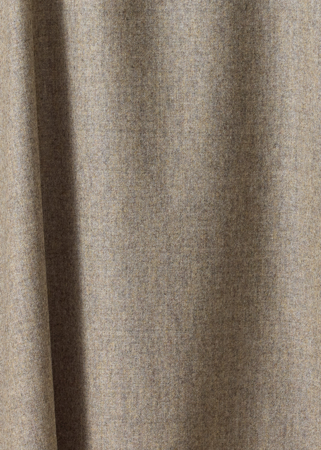 wool cashmere wide a-line shirt dress with collar (greensand)