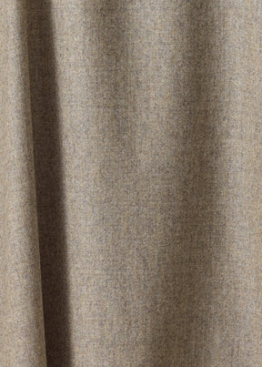 wool cashmere wide a-line shirt dress with collar (greensand)