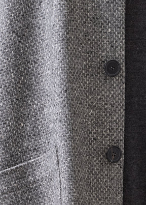 wool mandarin coat - long (pencilgrey)