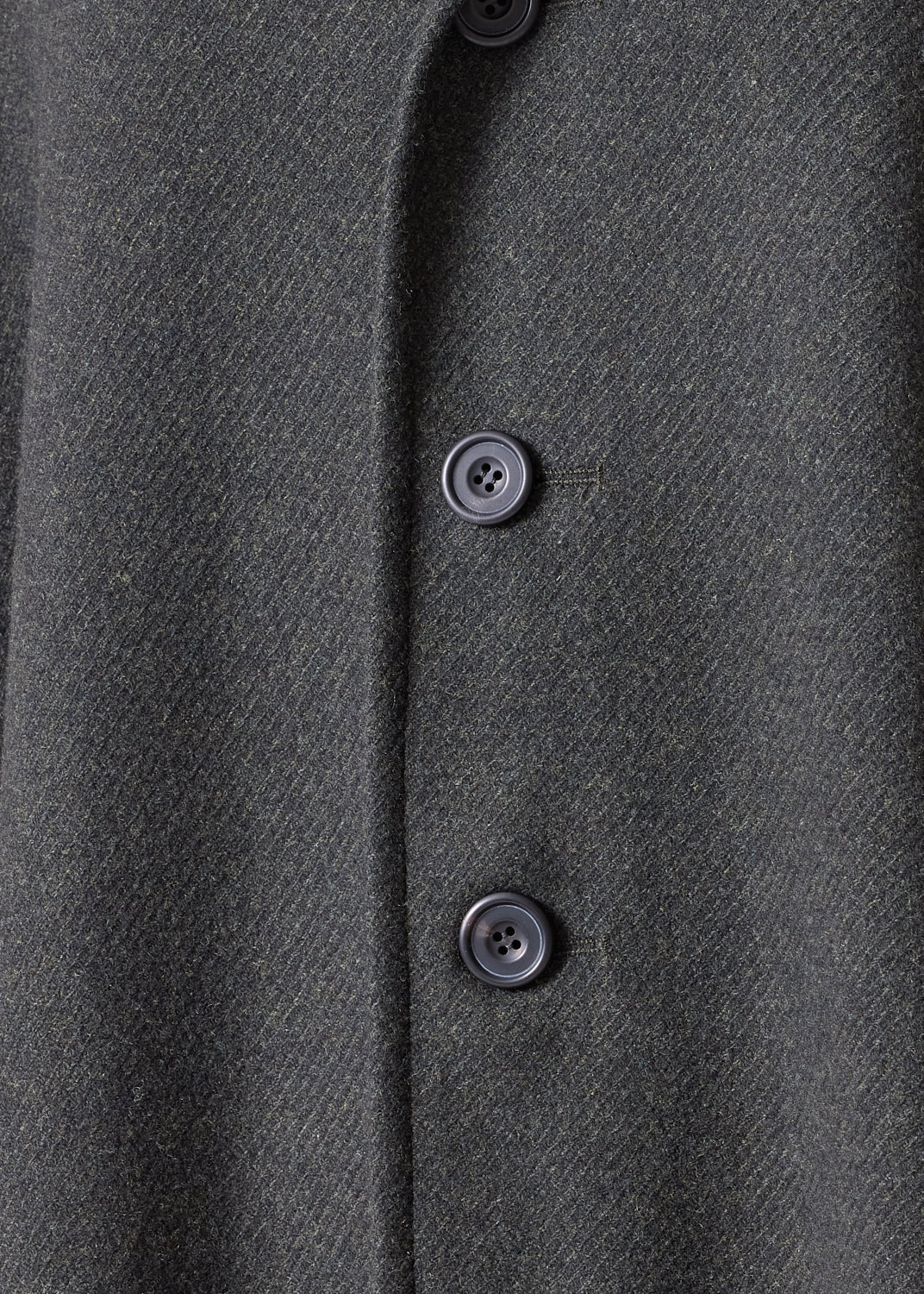 wool cashmere wide hooded buttoned coat - 3/4 length (blackloden)