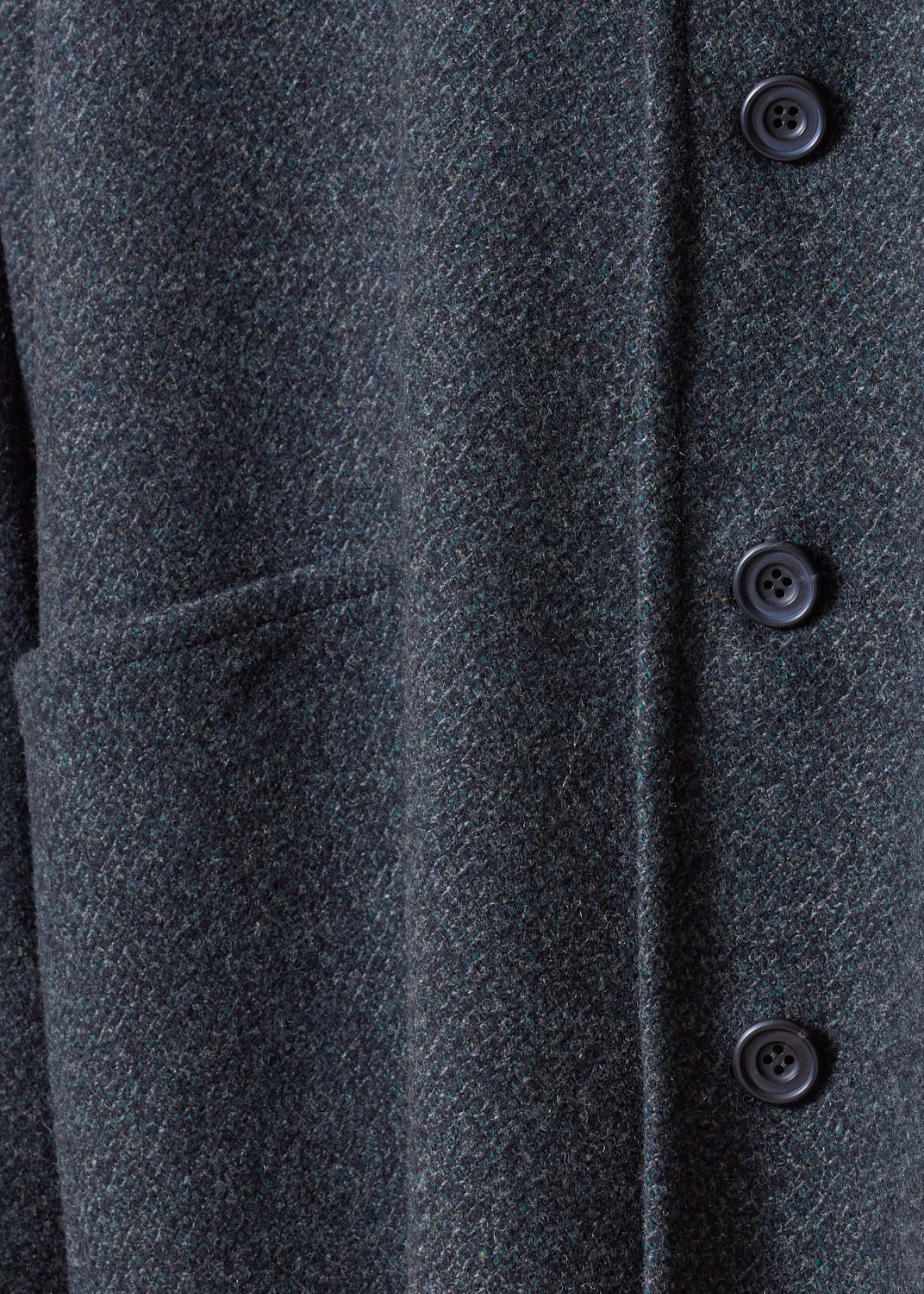 wool cashmere hooded coat - long (forestgrey)