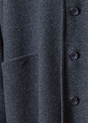 wool cashmere hooded coat - long (forestgrey)