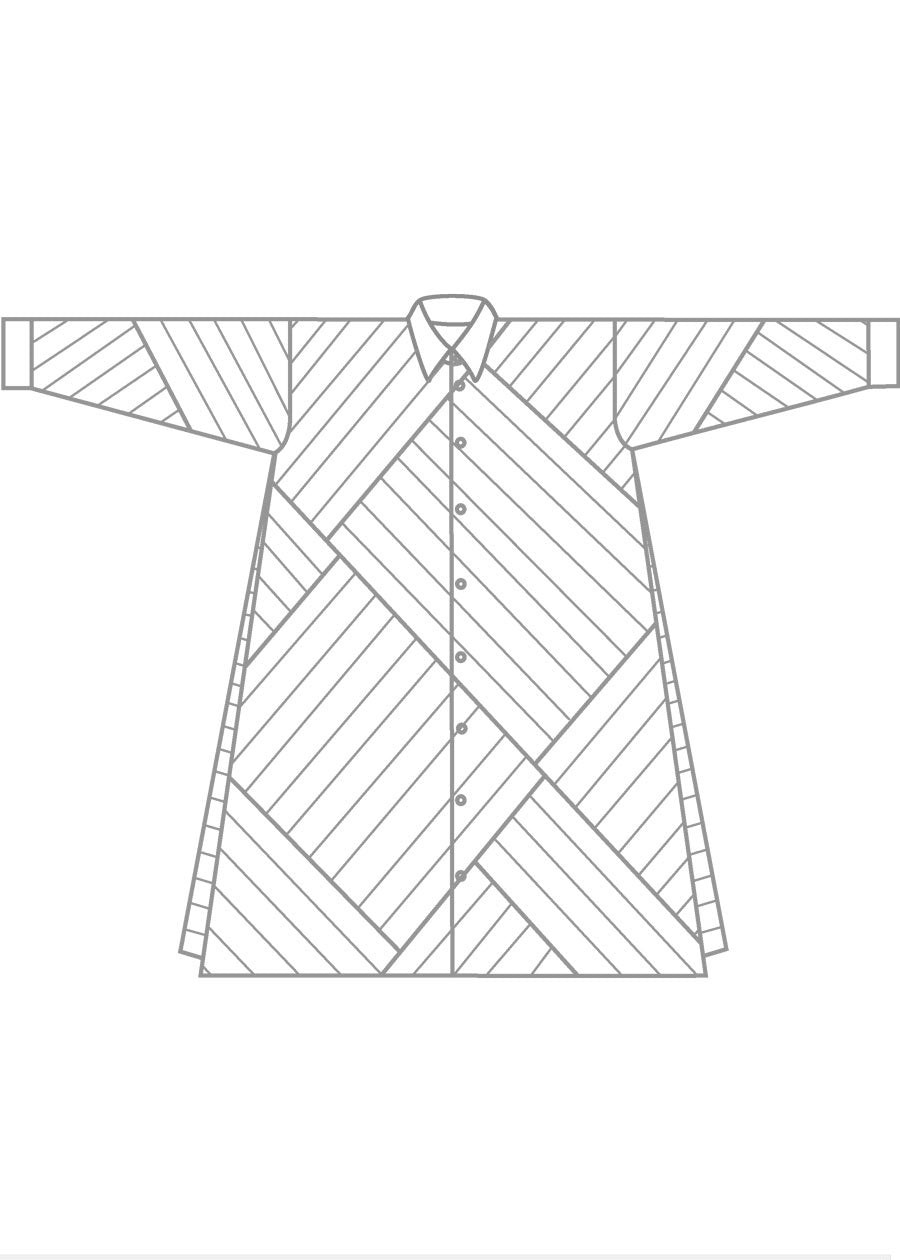 cotton slim a-line long sleeve shirt dress with collar and stepped insert -3/4 length