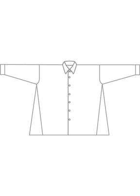 cotton angle to front side seam shirt with collar - long