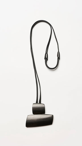 2 part square and rectangular pendant in black