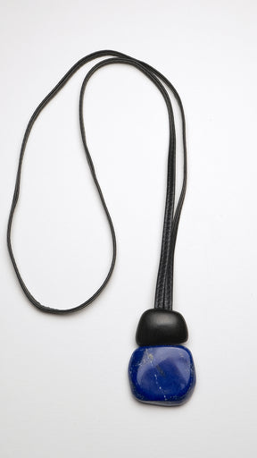 lapis lazuli and kamagong two part pendant