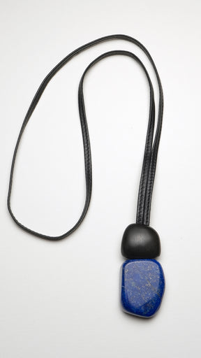 lapis lazuli and kamagong two part pendant