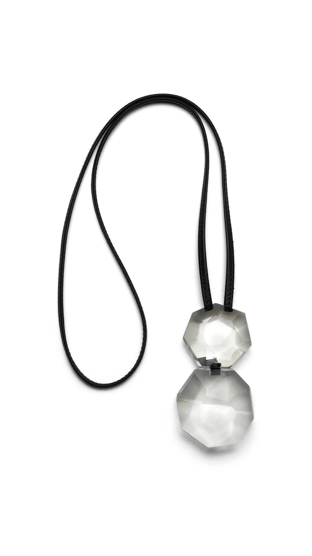 spherical two part faceted clear pendant (monies)