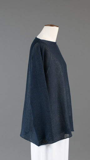 side ways knitted sweater - mid navydark