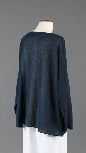 side ways knitted sweater - mid navydark
