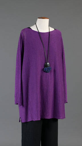 side ways knitted sweater - long in violet