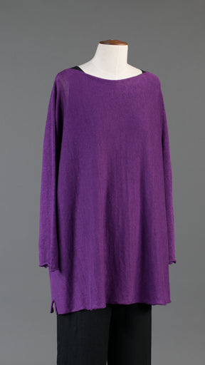 side ways knitted sweater - long in violet