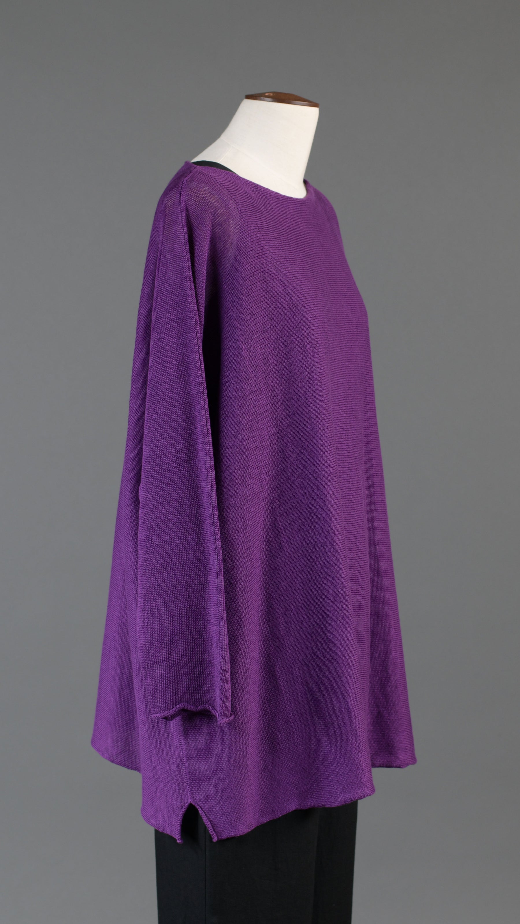 side ways knitted sweater - long in violet