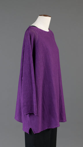 side ways knitted sweater - long in violet