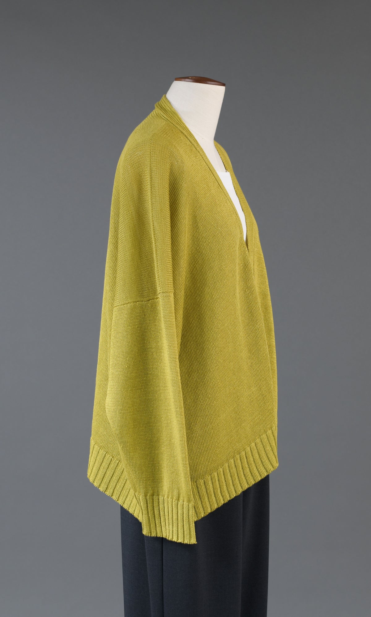 v neck cardigan - mid in yellow ochre