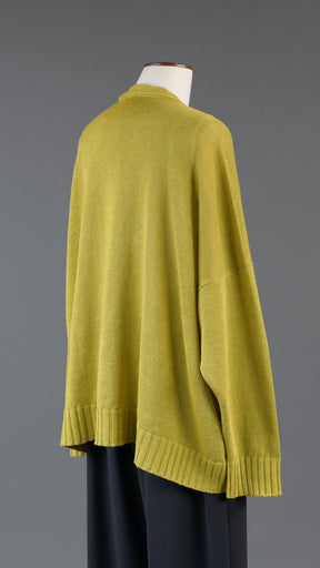 v neck cardigan - mid in yellow ochre
