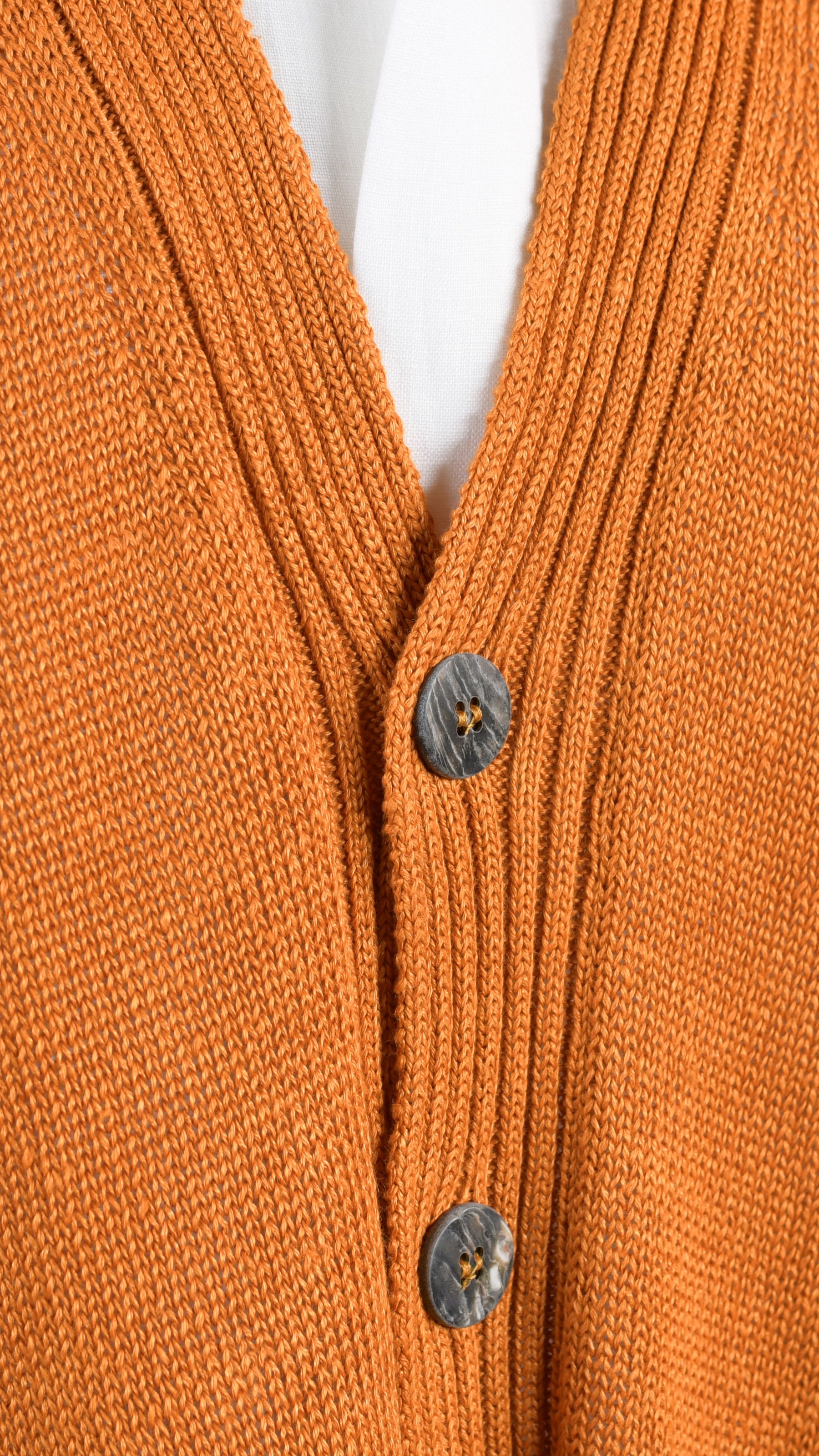 wide v neck cardigan - long in amber orange