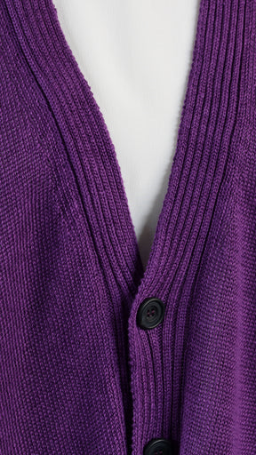 wide v neck cardigan - long in violet