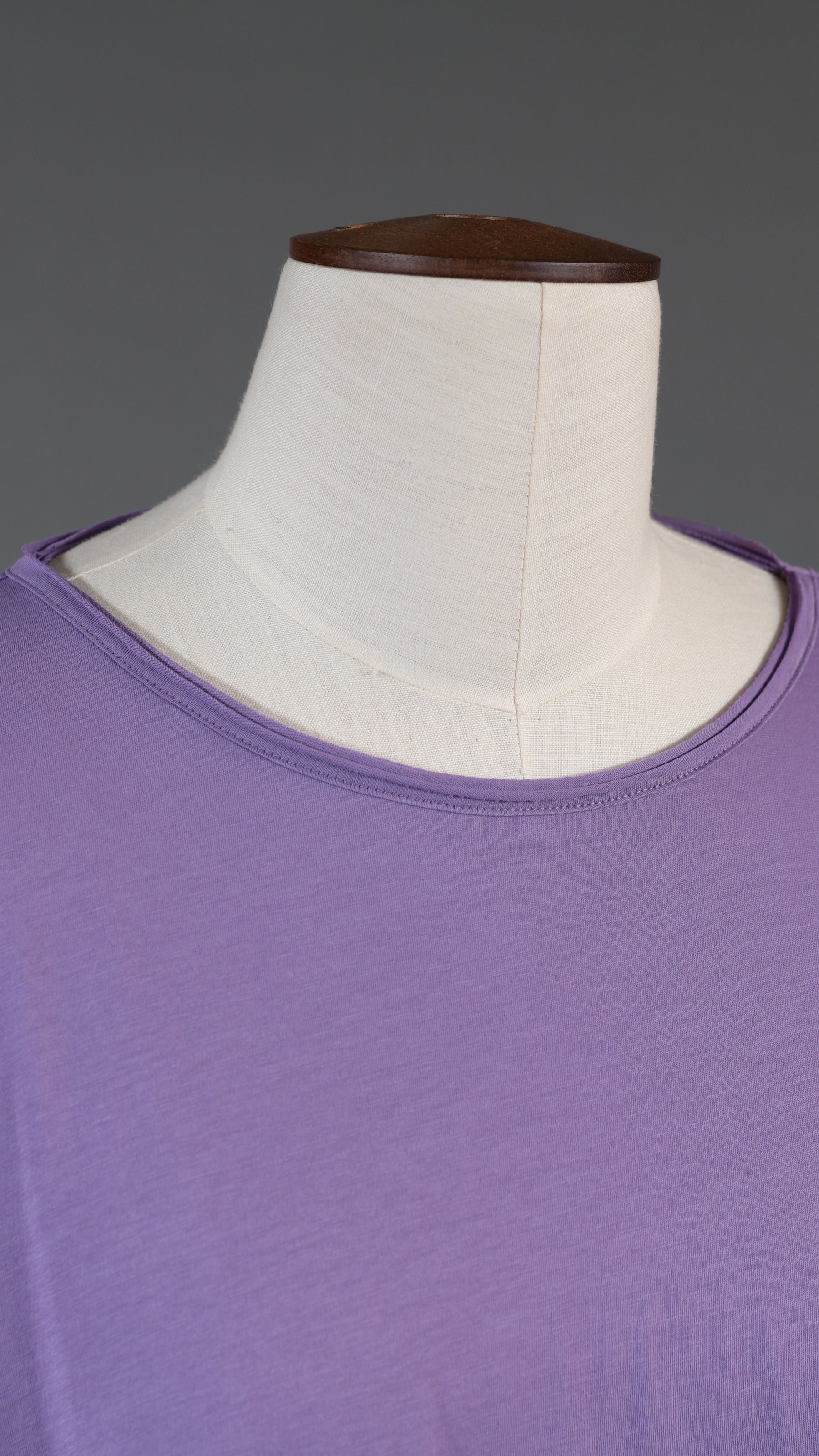 long sleeve double edge scoop neck t-shirt - mid plus in wisteria
