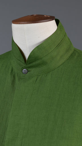 side panelled shirt with double stand collar - mid plus in darklime