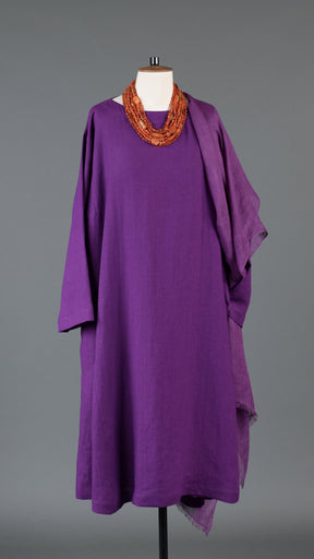 side panelled scoop neck dress in violet