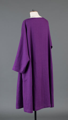 side panelled scoop neck dress in violet