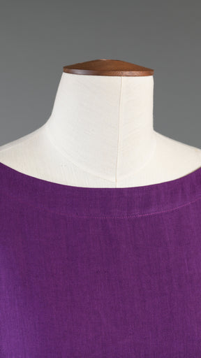 angle-to-front 3/4 sleeve scoop neck tunic - long in violet
