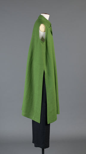 slim a-line sleeveless shirt dress with collar and side slit detail in darklime