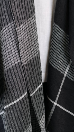 wide jacket coat - very long with slits in black