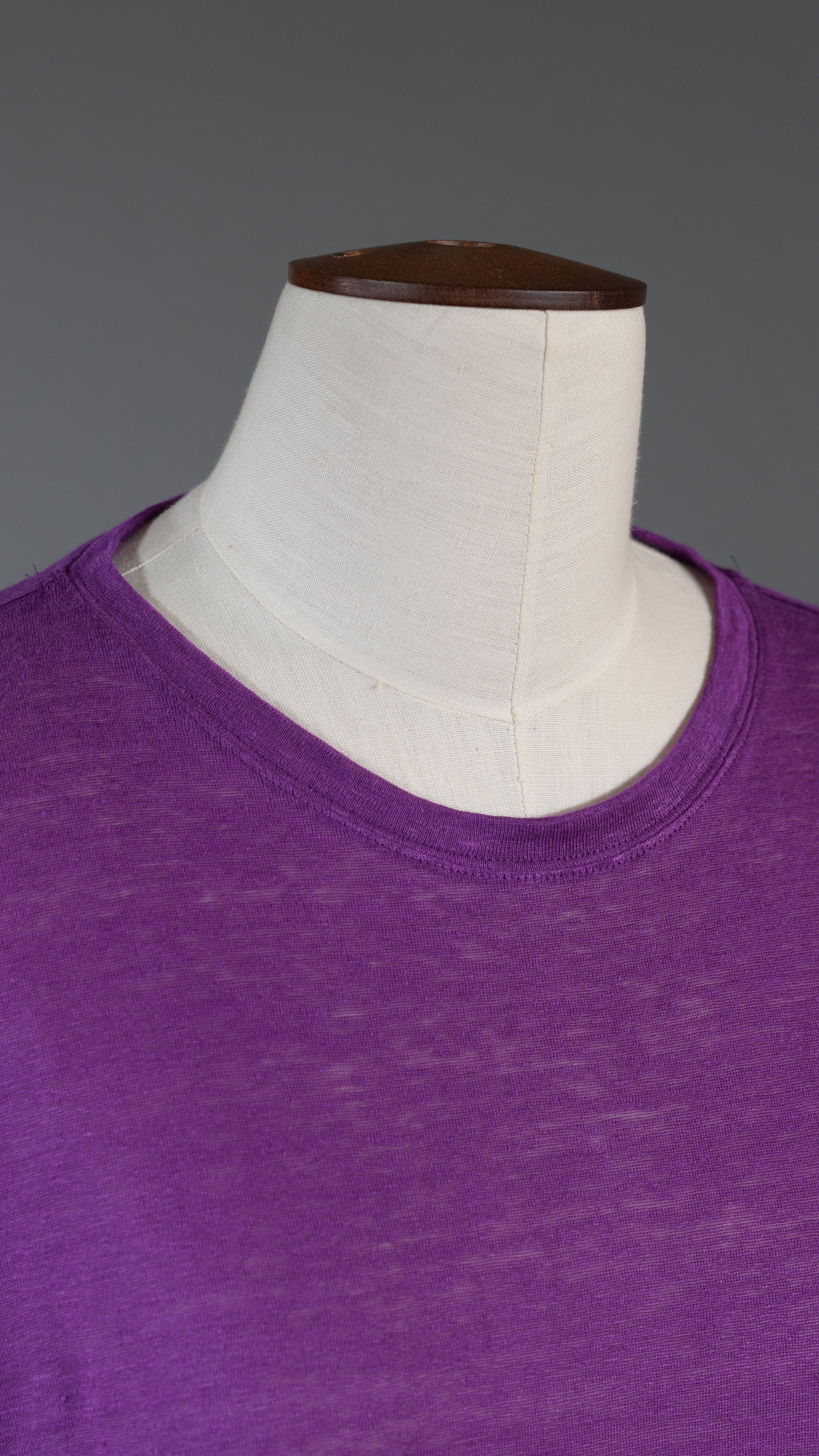 long sleeve smaller boat neck t-shirt - mid plus in violet